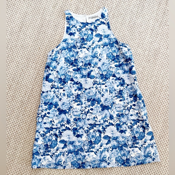 Abercrombie & Fitch Blue and White Floral Dress LT Large Tall - Picture 2 of 11